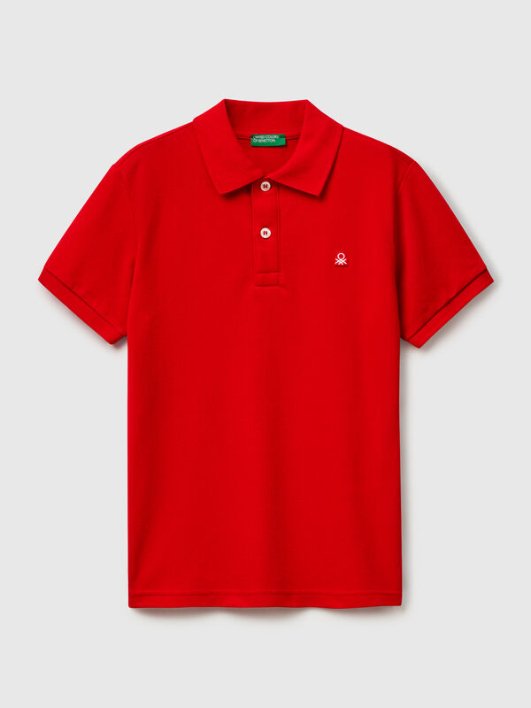 Polo slim fit em algodão puro Menino