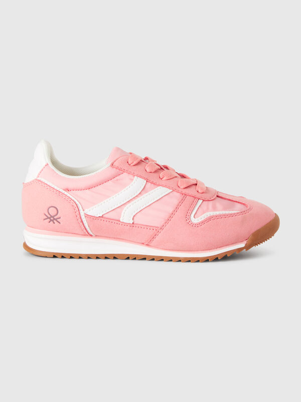 Sneakers em nylon e tecido de camurça Menino
