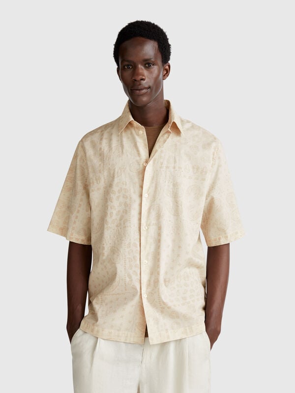 Camisa padrão de manga curta Homem