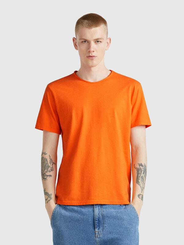 T-shirt âmbar em algodão flamé Homem