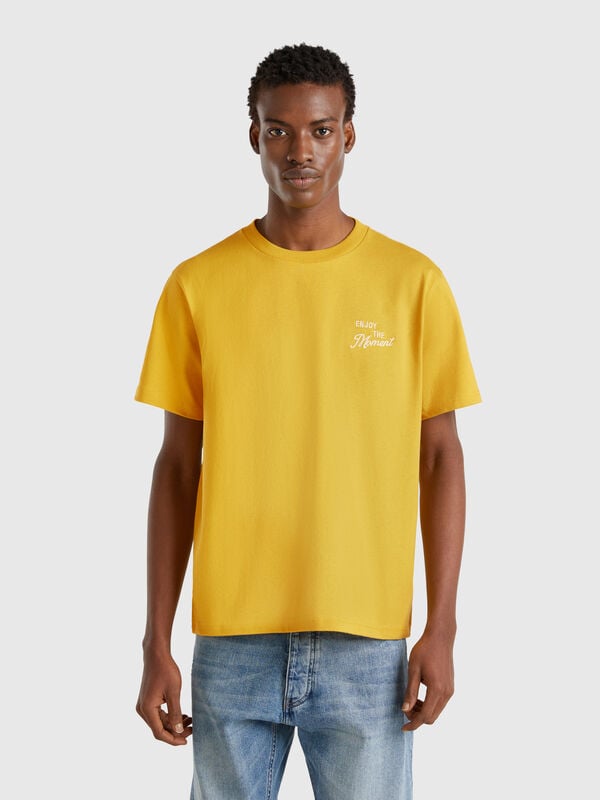 T-shirt de algodão com bordado Homem