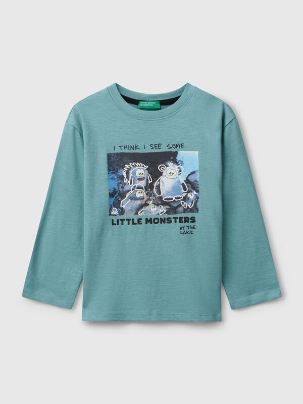 T-shirt com estampa de monstros Menino