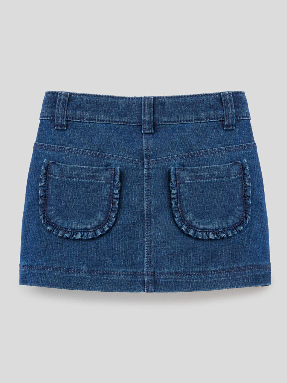 Minissaia em felpo efeito denim image number 2