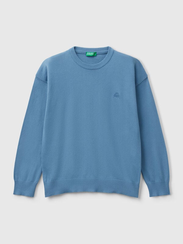 Camisola em algodão puro com logótipo Menino