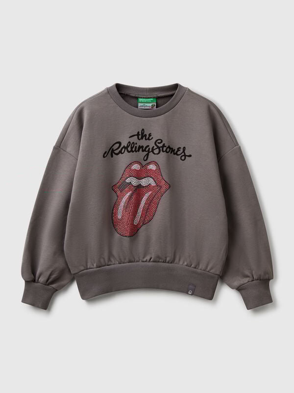 Sweat oversized "The Rolling Stones" com strass Menina