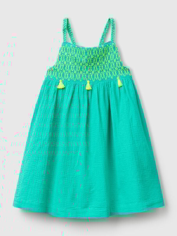 Vestido com berloques fluorescentes Menina