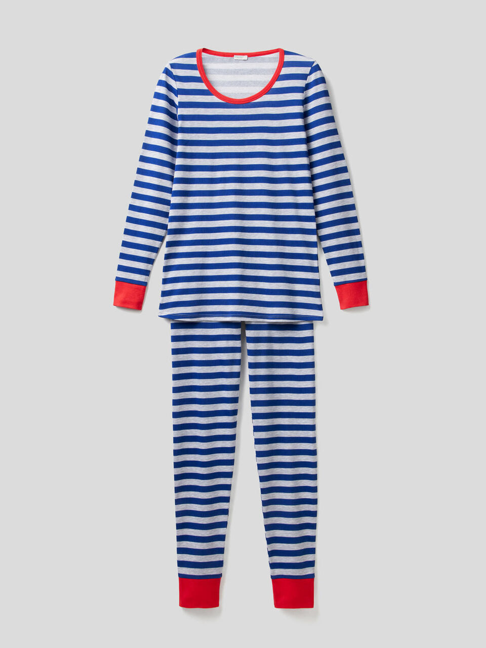 Pijama às riscas em puro algodão image number 1
