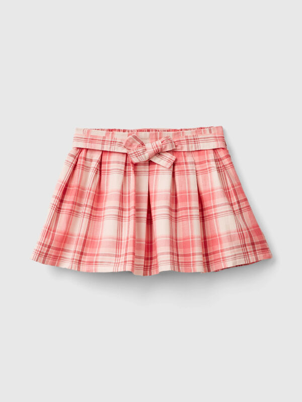 Saia tartan com laço Menina