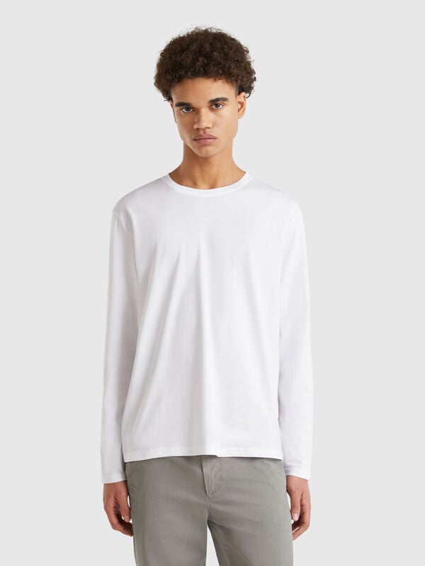 T-shirt de manga comprida em algodão puro Homem