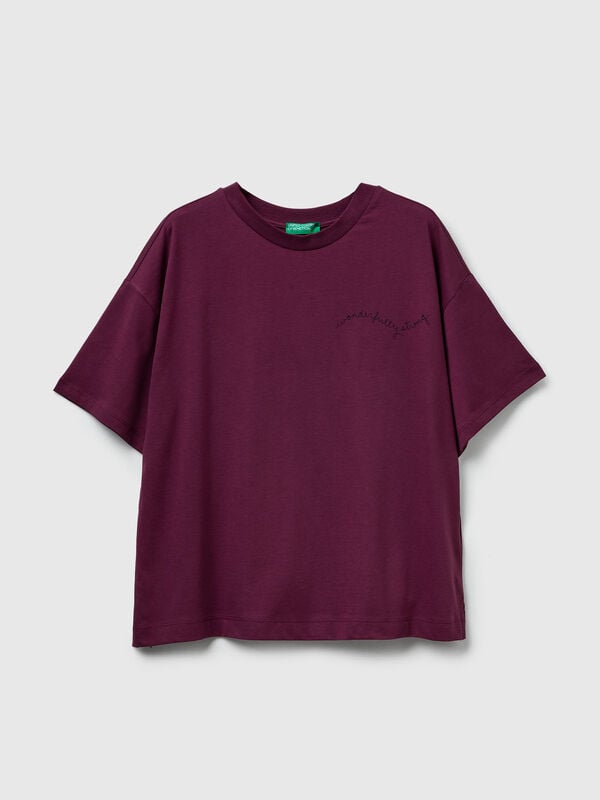 T-shirt com estampa slogan Mulher