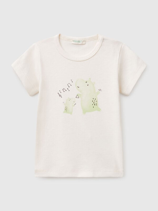 T-shirt de manga curta em algodão  Recém-nascido