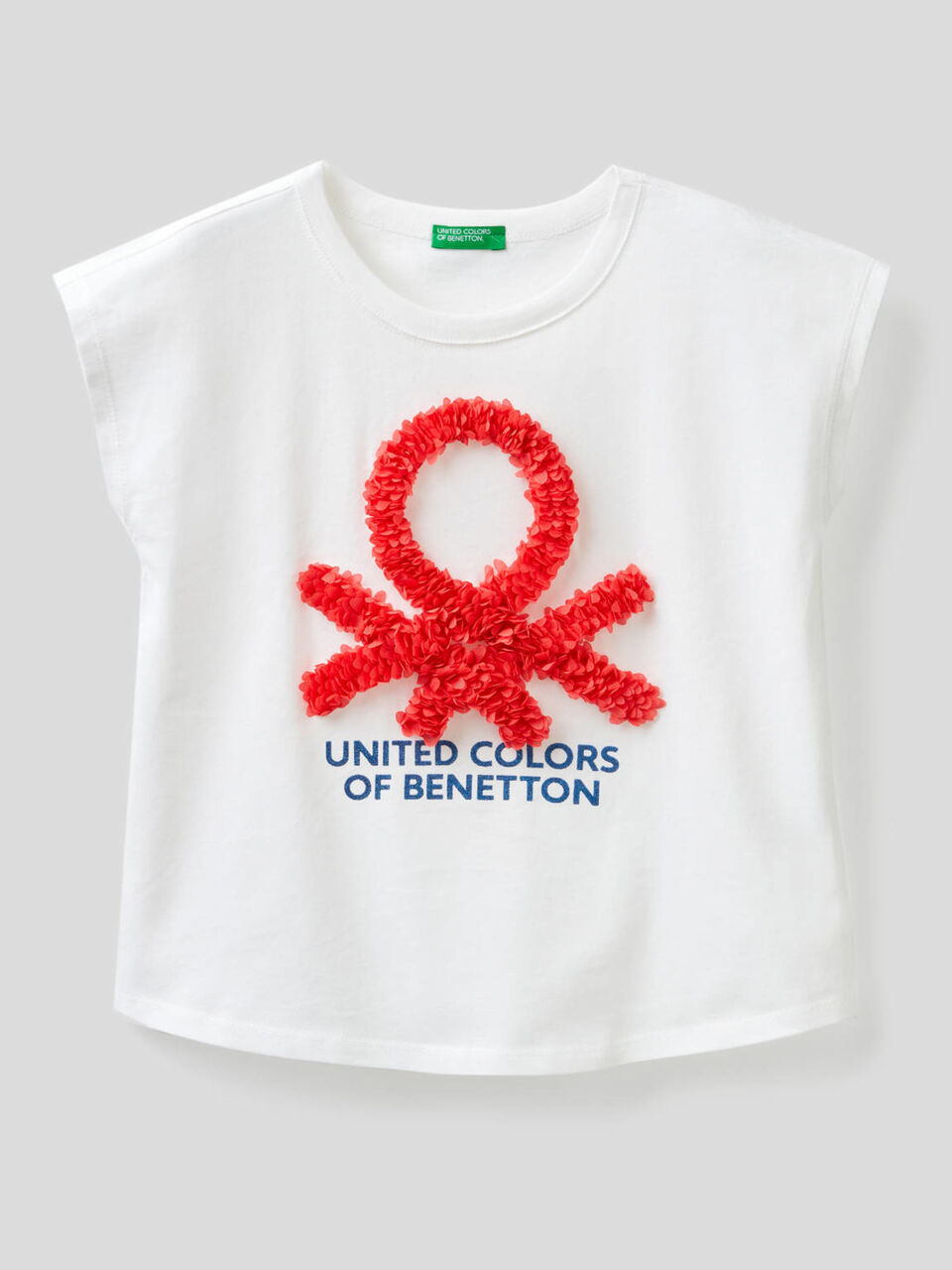 T-shirt com pétalas bordadas image number 1