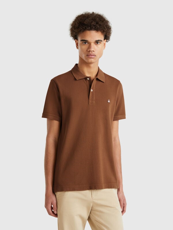 Polo regular fit marrom Homem