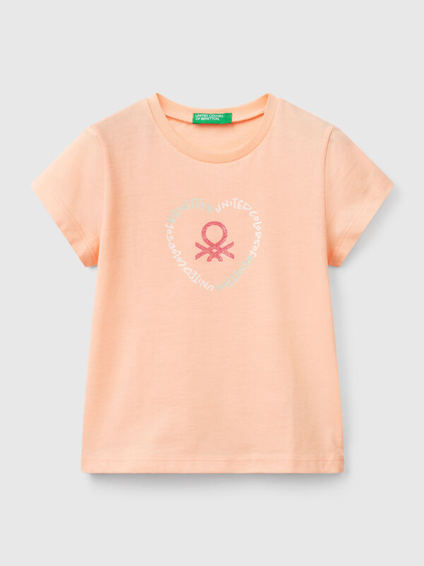 T-shirt com estampa glitter Menina