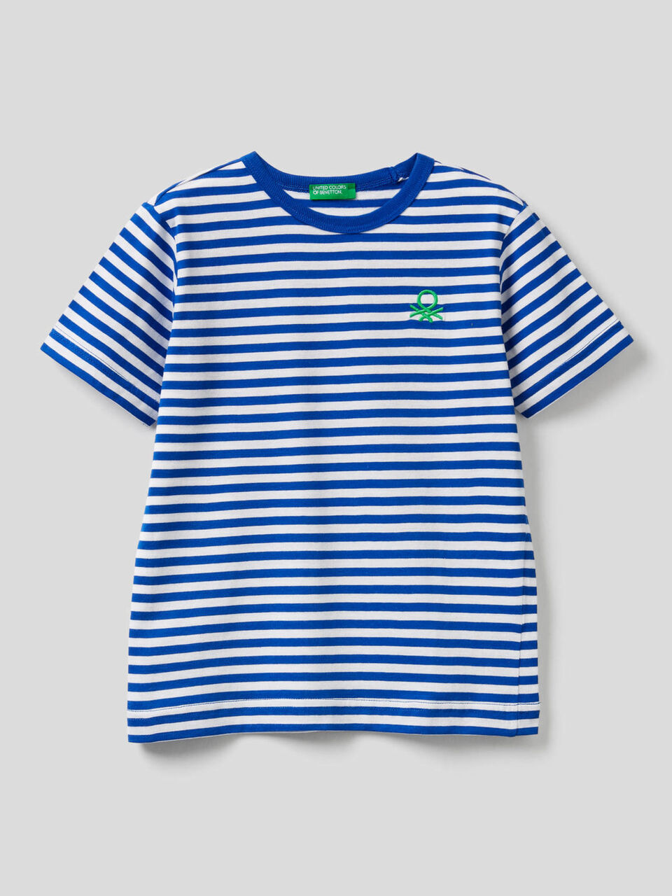 T-shirt às riscas 100% algodão image number 1