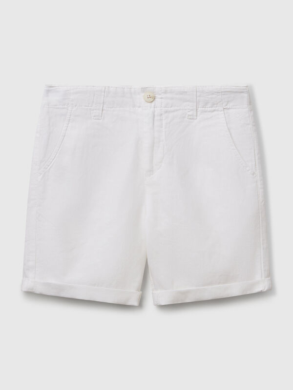 Bermudas chino em mistura de linho Menino