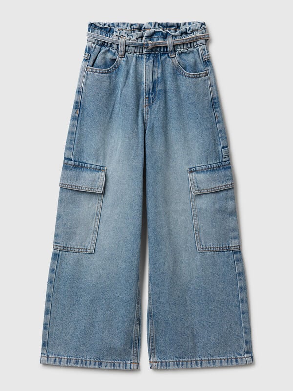 Jeans cargo wide fit Menina