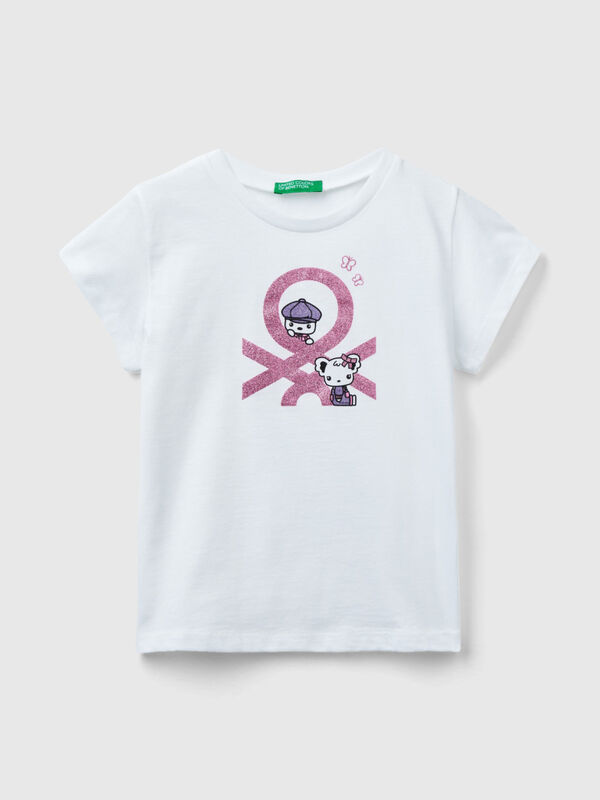 T-shirt em algodão orgânico com estampa Menina