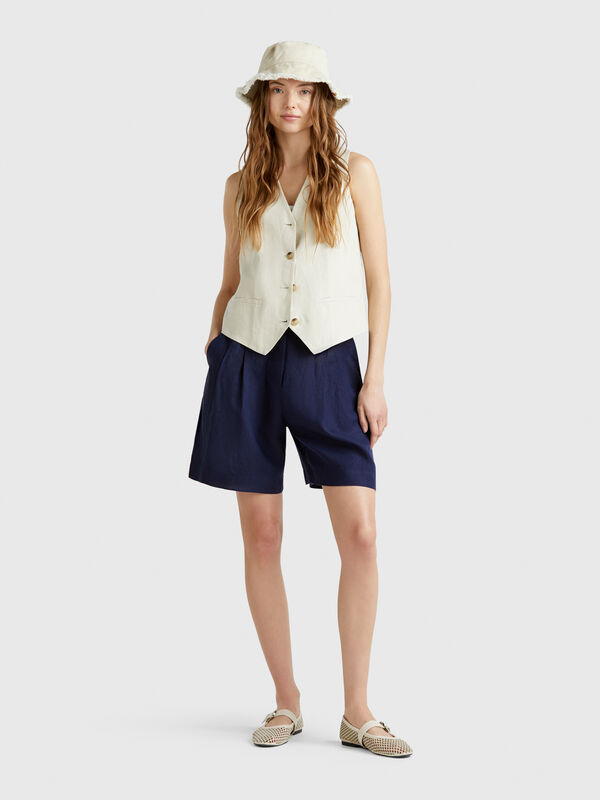 Bermudas 100% linho Mulher
