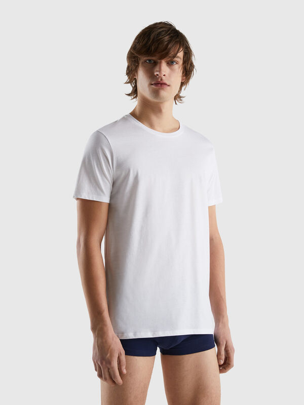 T-shirt em algodão de fibra longa Homem