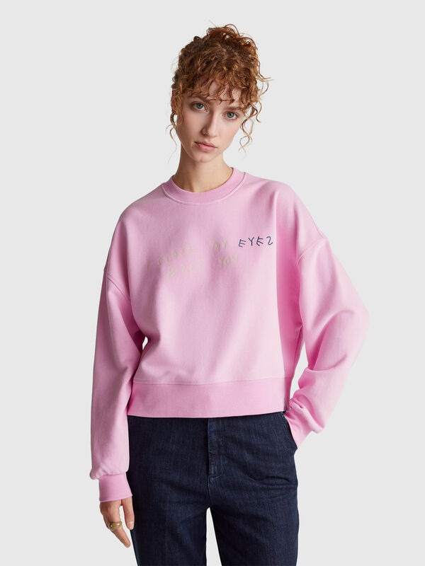 Pink sweatshirt with Coco Capitán embroidery Pink sweatshirt with Coco Capitán embroidery Mulher