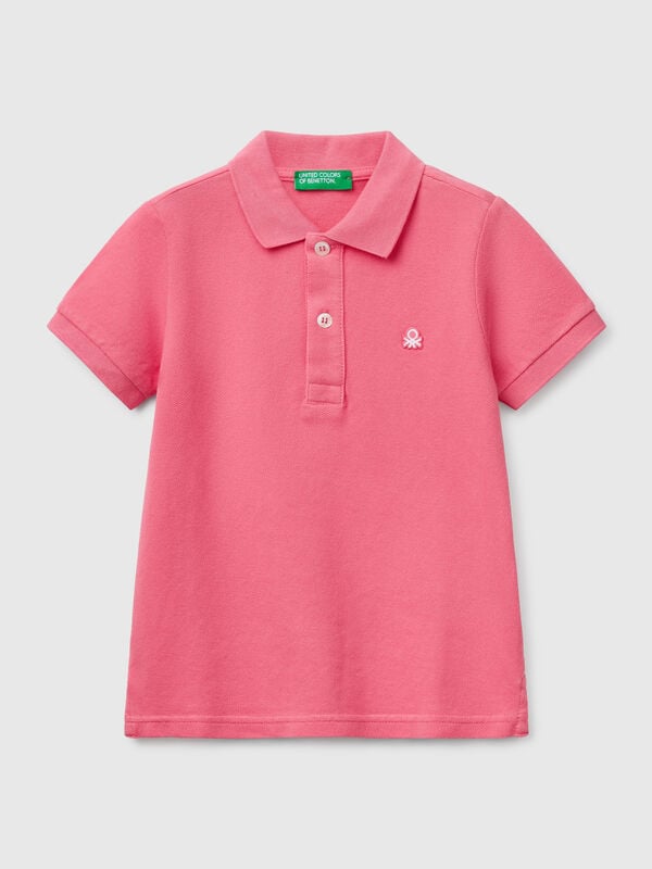 Polo de manga curta em algodão puro Menino
