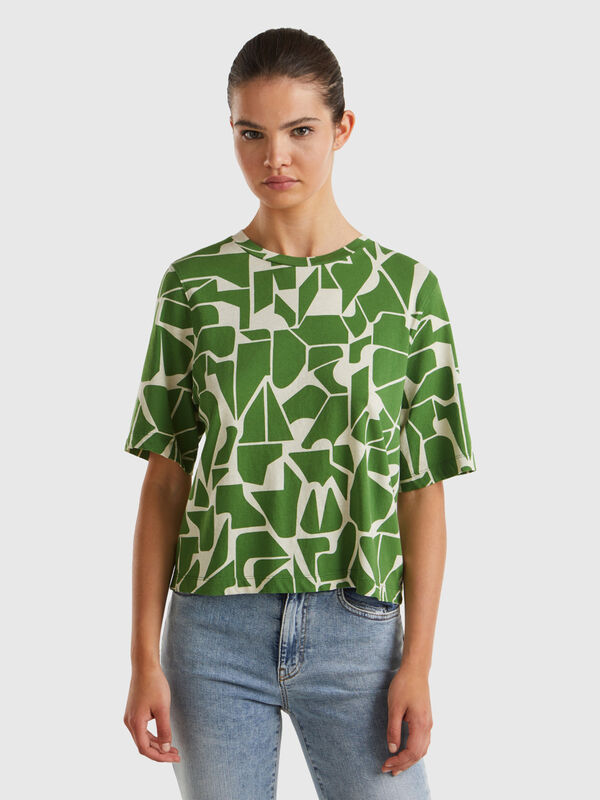 T-shirt com padrão geométrico Mulher