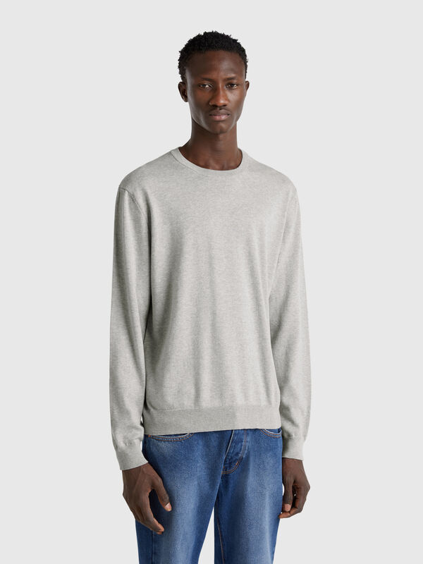 Camisola de gola redonda 100% algodão Homem