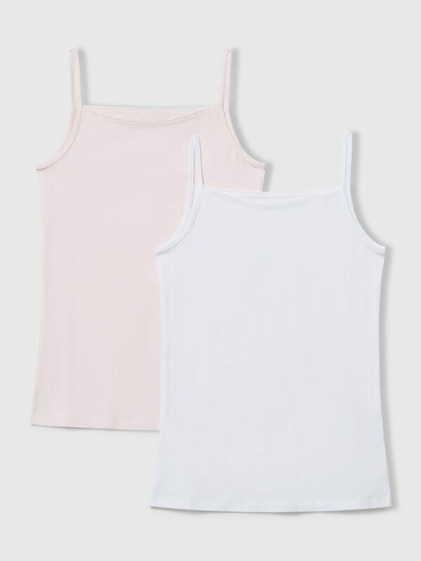 Dois tops interiores em algodão stretch Menina