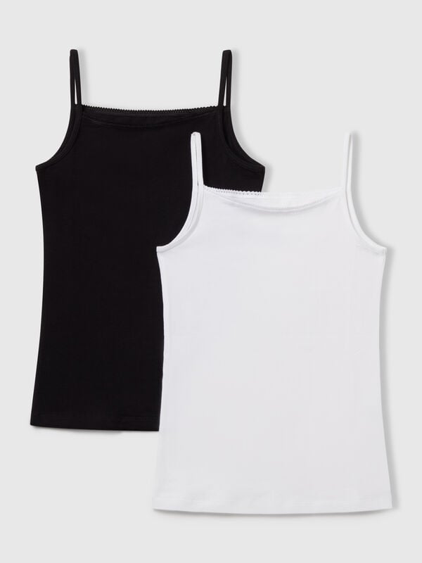 Dois tops interiores em algodão stretch Menina