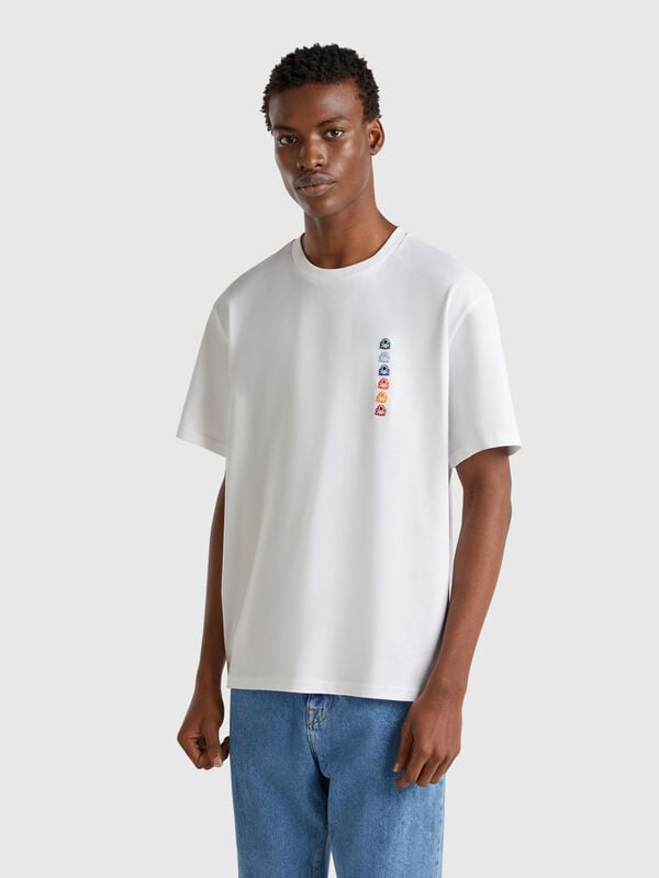 T-shirt over fit com patch Homem
