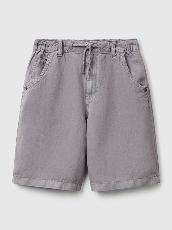 Bermudas em mistura de linho Menino