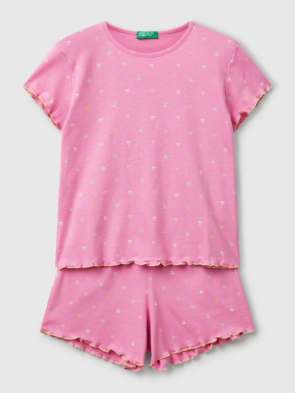 Pijama com estampa logótipos Menina