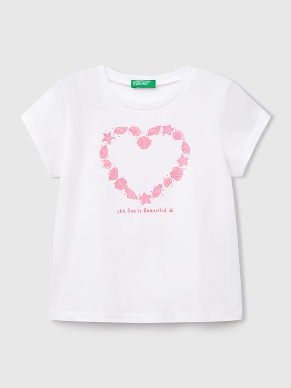 T-shirt com estampa fluorescente Menina