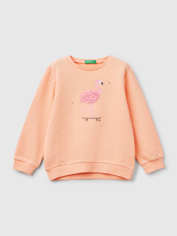 Sweat com aplicação efeito pétalas Menina