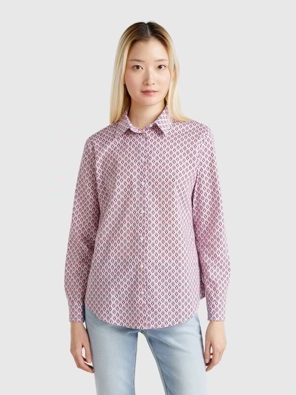 Camisa rosa padrão Mulher