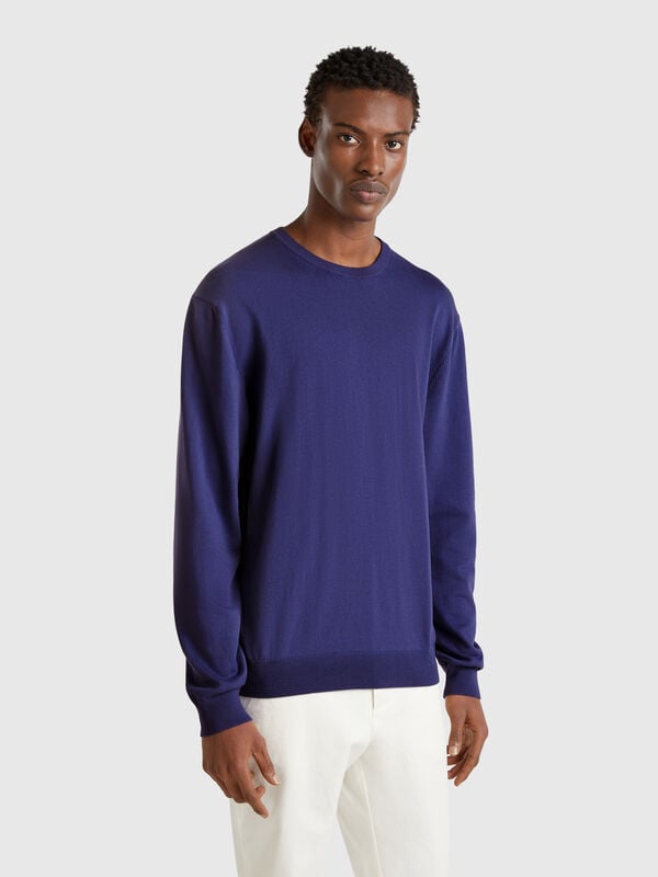 Camisola de gola redonda 100% algodão Homem
