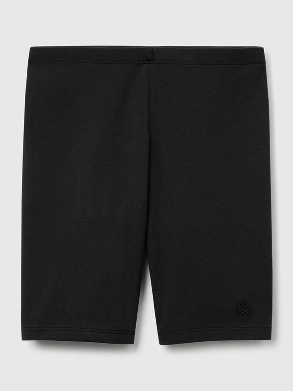Leggings curtas em algodão stretch Menina