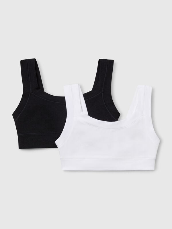 Dois tops em algodão super stretch Menina