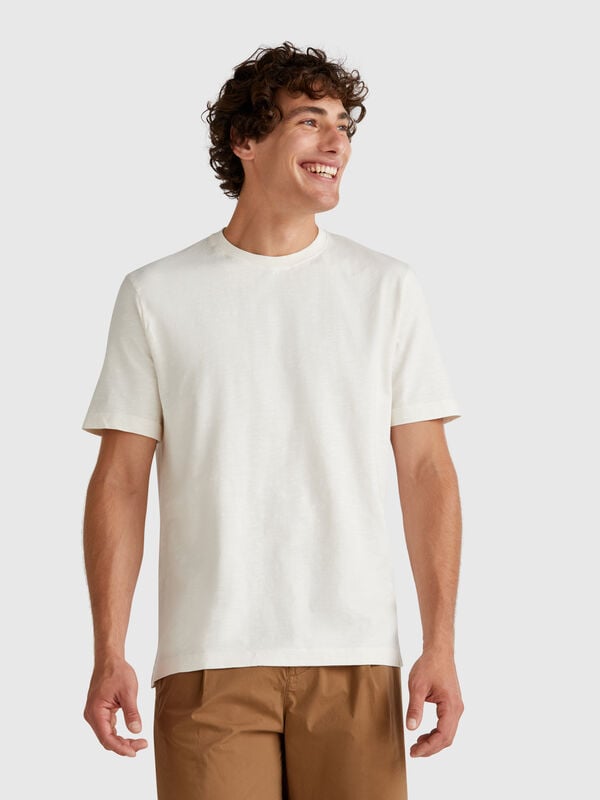 T-shirt leve branco nata Homem