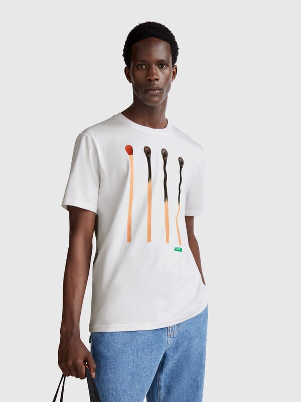 T-shirt com estampado fotográfico Homem
