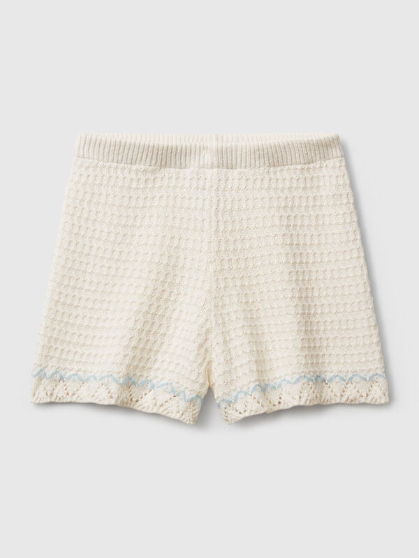 Shorts efeito crochê Menina