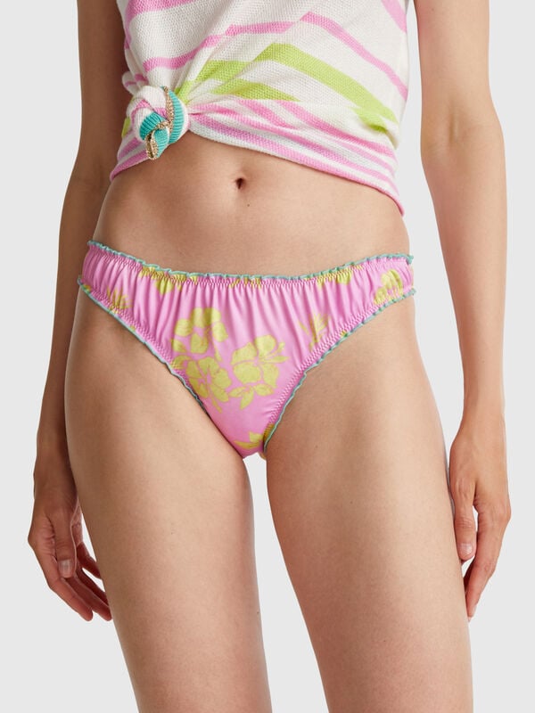 Cuecas de banho com estampa floral Mulher