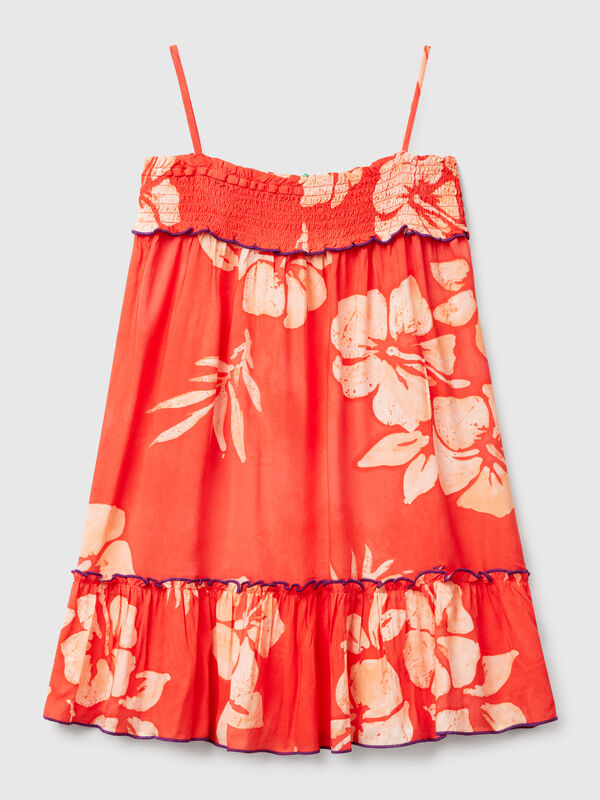 Vestido fluido com estampa de flores Menina