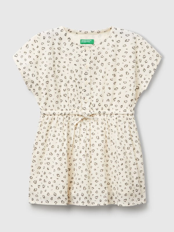 Vestido com estampado animalier Menina