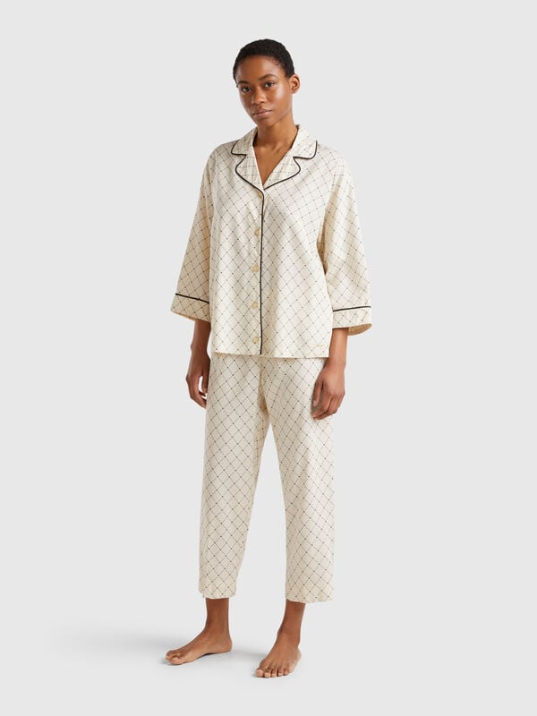 Pijama fluido com estampa Mulher