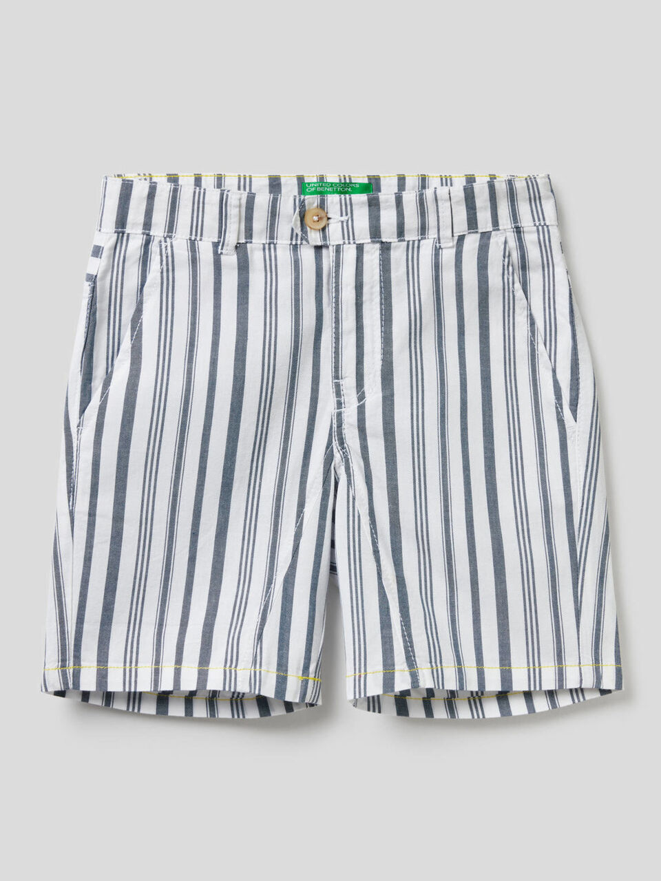 Bermudas às riscas 100% algodão image number 1