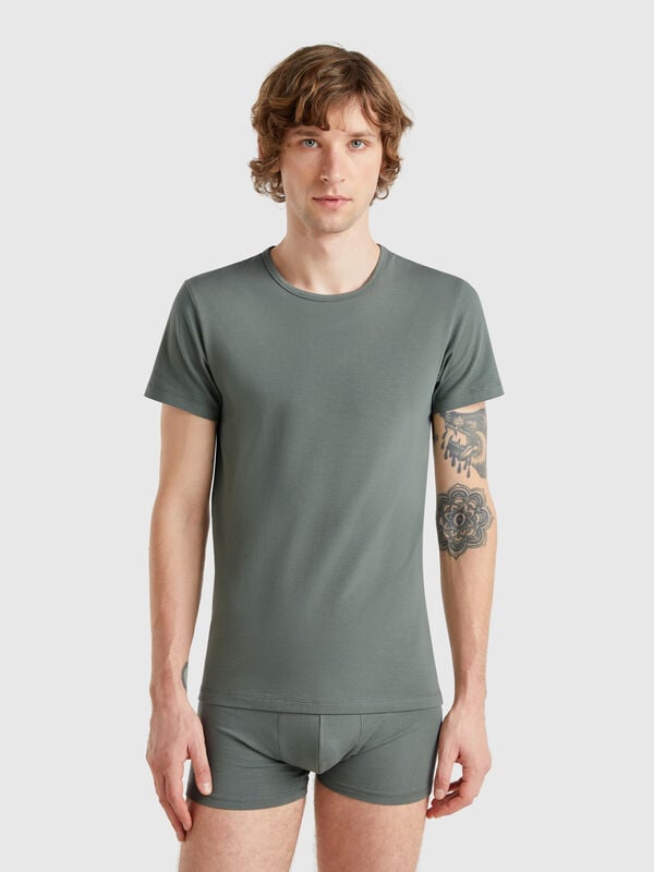 T-shirt em algodão stretch Homem
