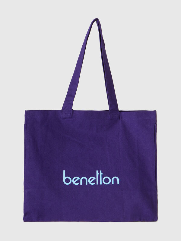 Tote bag azul-escuro em algodão puro