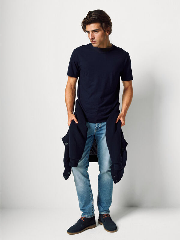 T-shirt em algodão flamé Homem